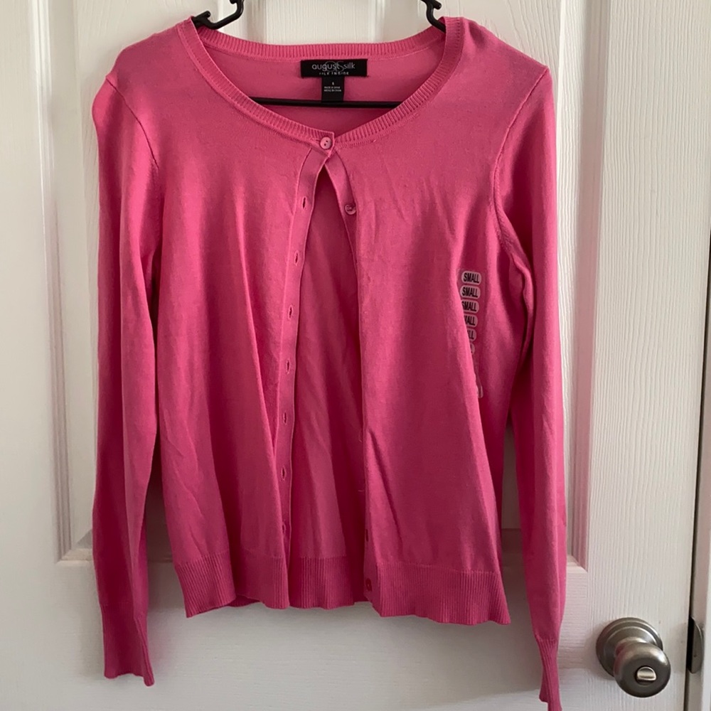 Pink button down cover sweater SM